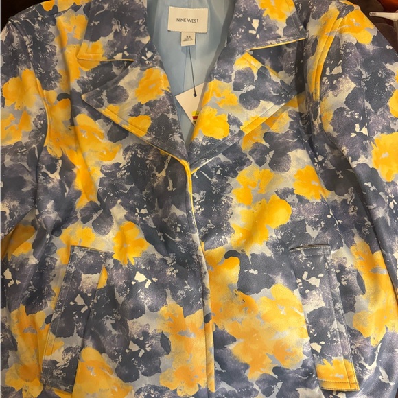 Nine West Jackets & Blazers - Nine West Blue and Yellow Floral Jacket